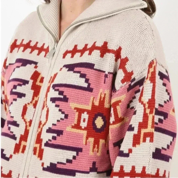 NWT Isabel Marant Etoile Masha Cardigan Zip Sweater Ecru EU 38 US 6 - Picture 4 of 7